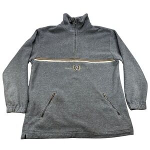 Bogner‎ Active Gray Fleece 1/4 Zip Pullover Sweatshirt Embroidered M Vintage